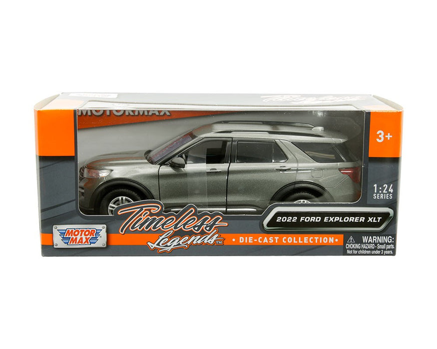 2022 Ford Explorer XLT - Grey - Timeless Legends - Motormax 1-24 - 79378 GRY - Passion Diecast 