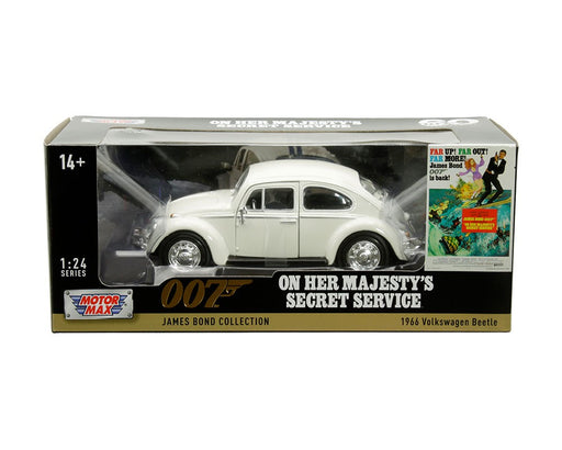 1966 Volkswagen Beetle (White) - 007 James Bond Collection - 60 Years of Bond - Motormax 1-24 - 79854 - Passion Diecast 
