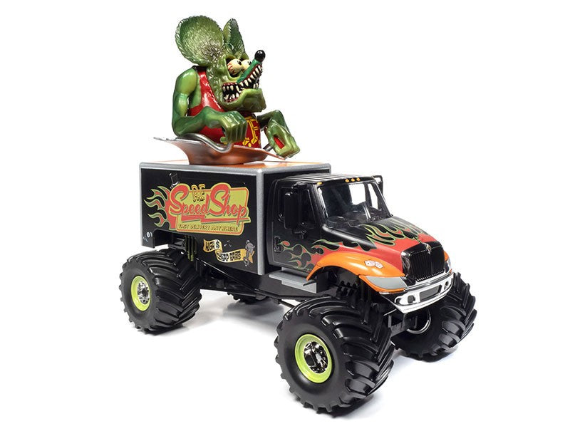 Rat Fink Speed Shop Monster Truck in Flat Black with Rat Fink Speed Shop Graphics - Johnny Lightning - 1/24 - JL24009