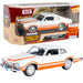 1974 Ford Maverick Grabber - White with Orange Stripes - Forgotten Classics - Motormax 1-24 - 73332 AC WHOR - Passion Diecast 