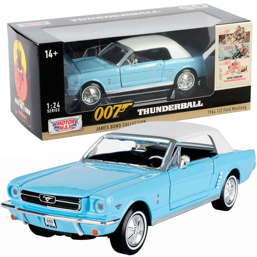 1964 1/2 Ford Mustang (Light Blue) - 007 James Bond Collection - 60 Years of Bond - Motormax 1-24 - 79855 - Passion Diecast 