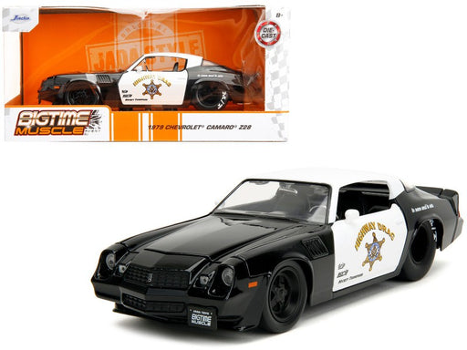1979 Chevrolet Camaro Z28 Police - Black and White - Bigtime Muscle - Jada 1/24 - 34203 - Passion Diecast 