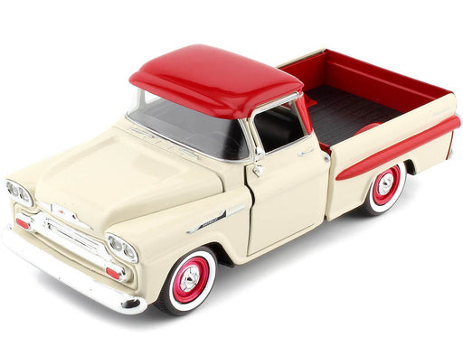 1958 Chevrolet Apache Fleetside Pickup  Red-Cream -  Motormax 1-24 - 79311 RD-CRM - Passion Diecast 