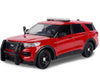 2022 Ford Police Interceptor Utility with Light Bar - Red - Motormax 1-24 - 76988 RD - Passion Diecast 
