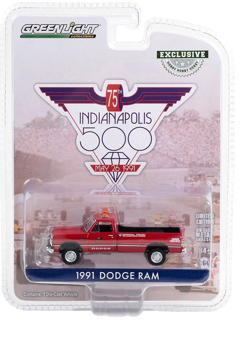 1991 Dodge Ram D-250 Pickup 75th Annual Indianapolis 500 Official Truck - Hobby Exclusive - 1/64 Greenlight - 30401