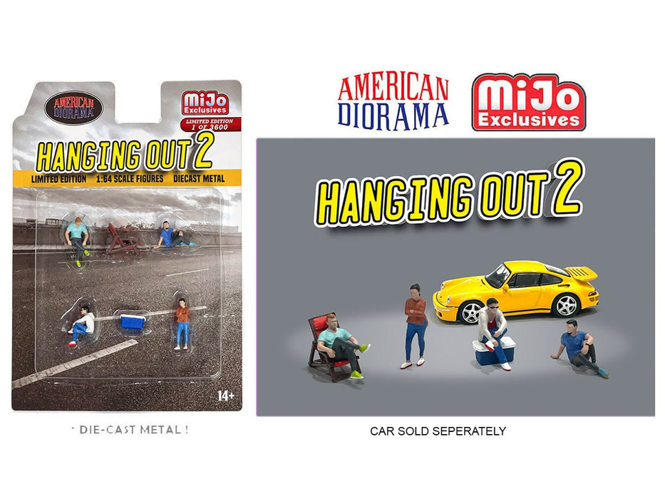 Hanging Out 2 Set - 4 pieces Diecast - American Diorama - 1/64 - AD-76518 MJ Passion Diecast