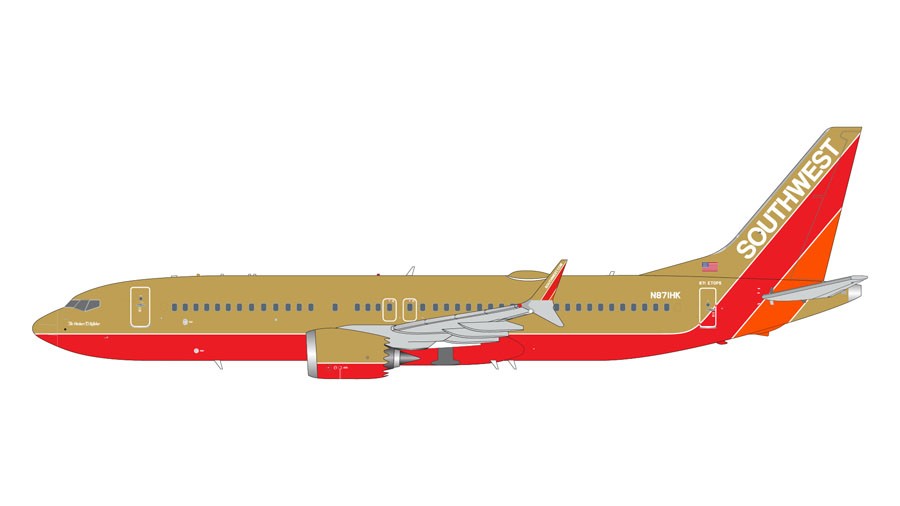 Southwest Airlines Boeing 737-8 MAX  Gold retro livery Herbert D. Kelleher / N871HK  / Gemini 1:200 G2SWA1216
