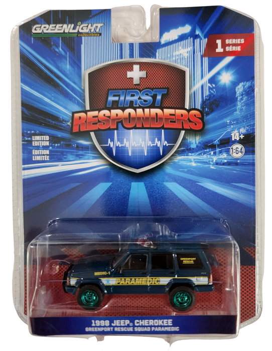 GreenMachine New York - 1998 Jeep Cherokee - First Responders Series 1 - 1/64 Greenlight - 67040 BGR