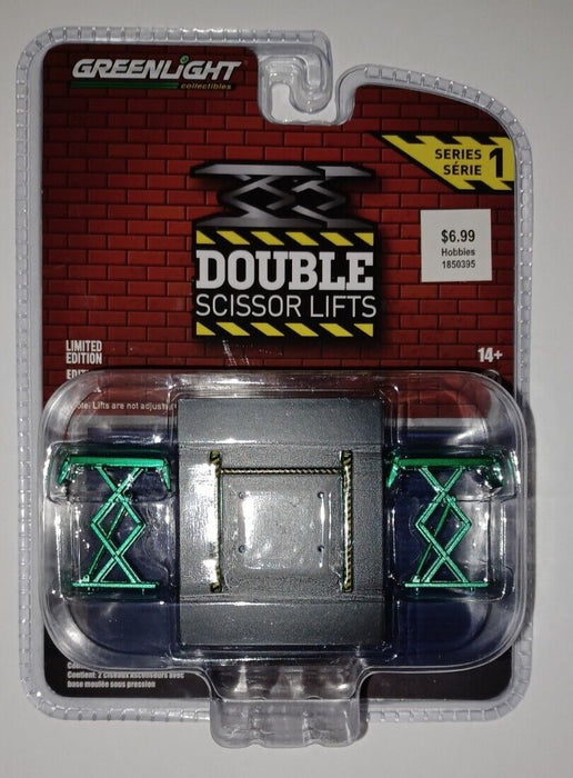 GreenMachine Shell Oil - Auto Body Shop - Automotive Double Scissor Lifts Series 1 - Greenlight 1/64 - 16160 CGR
