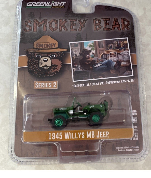 GreenMachine 1945 Willys MB Jeep - Smokey Bear Series 2 - 1/64 Greenlight - 38040 AGR