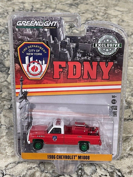 GreenMachine 1986 Chevrolet M1008 4x4 with Fire Equipment, - FDNY - Hobby Exclusive - 1/64 Greenlight 30240GR