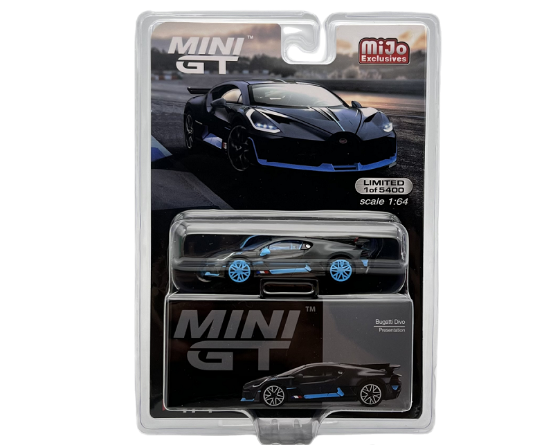 CHASE CAR Bugatti Divo Presentation - Mini GT - 1:64 - MGT00474GR Passion Diecast