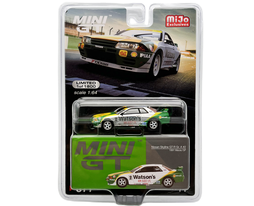 CHASE CAR Mini GT - 1:64 - Nissan GT-R R32 Gr. A No.2 1991 Macau GP - Mijo Exclusives USA - MGT00377GR Passion Diecast