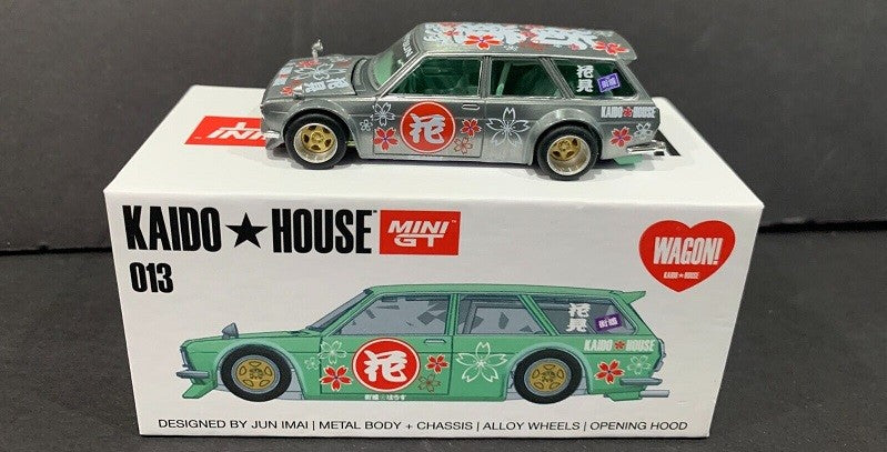 CHASE CAR Kaido★House - Datsun 510 Wagon Hanami V2 Green - Mini GT - Mijo Exclusives - 1/64 - KHMG013GR