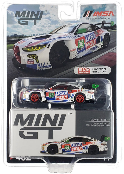 CHASE CAR BMW M4 GT3 No.96 Turner Motorsports 2022 IMSA Daytona 24 Hrs - Mini GT - 1:64 - MGT00462GR Passion Diecast