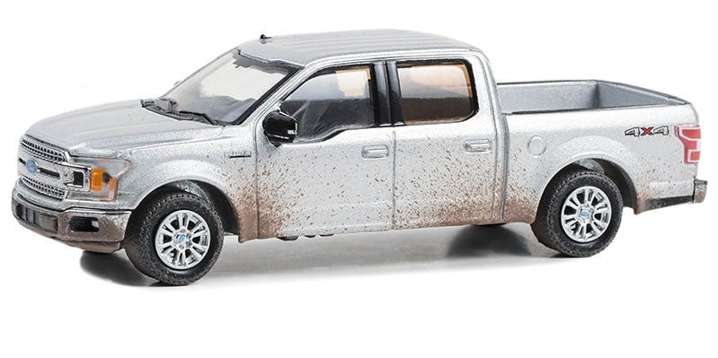 2020 Ford F-150 SuperCrew Pickup in Iconic Silver with Mud Spray - All-Terrain Series 15 -1/64 Greenlight - 35270 F