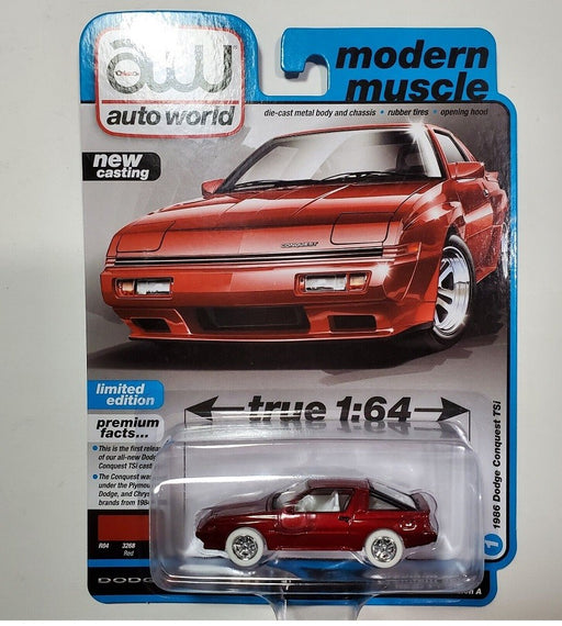 CHASE CAR 1986 Dodge Conquest Tsi in Red - Auto World - 1/64 - AWSP113 AGR Passion Diecast