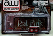 CHASE CAR Rat Fink - Enclosed Trailer in Gun Metal Flatz with Rat Rod Graphics - Auto World - 1/64 - AWSP119GR