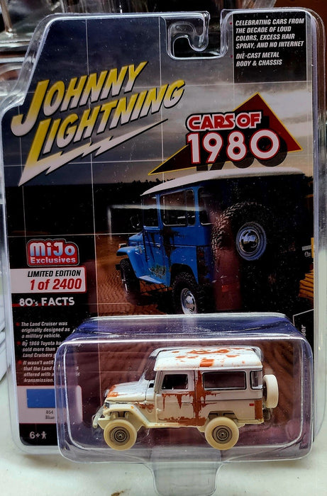 CHASE CAR Toyota Land Cruiser Hard Top 1980 Blue Rusted - Johnny Lightning 1/64 Mijo Exclusive - JLCP7329GR