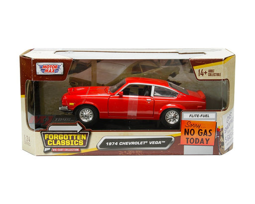 (Preorder) 1974 Chevrolet Vega - Red - Forgotten Classics - Motormax 1-24 - 79046 RD - Passion Diecast 