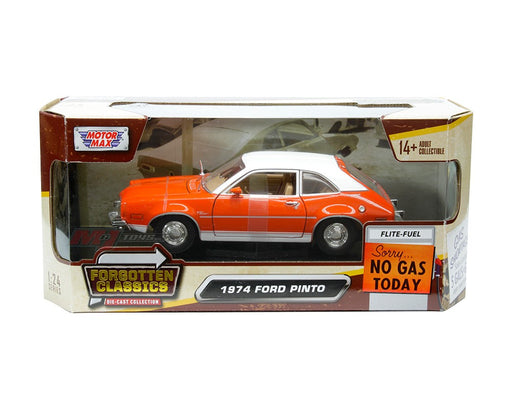 1974 Ford Pinto - Orange with white top - Forgotten Classics - Motormax 1-24 - 79044 OR - Passion Diecast 