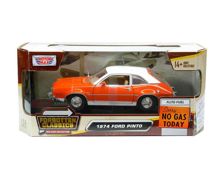 1974 Ford Pinto - Orange with white top - Forgotten Classics - Motormax 1-24 - 79044 OR - Passion Diecast 
