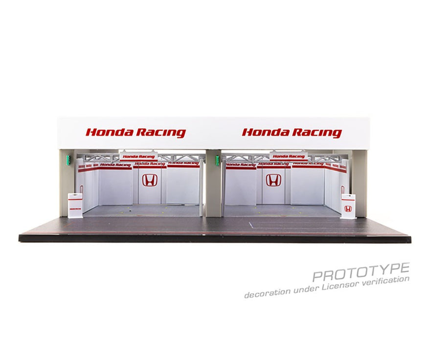 Pit Garage Diorama Honda Racing - Tarmac Works - 1/64 - T64D-TL001-HONDA Passion Diecast