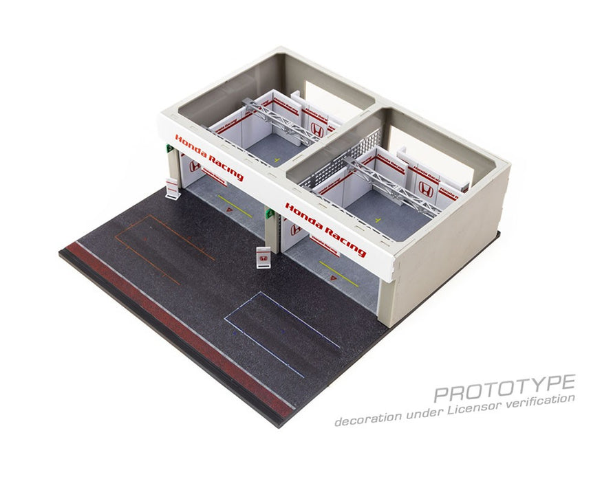 Pit Garage Diorama Honda Racing - Tarmac Works - 1/64 - T64D-TL001-HONDA Passion Diecast