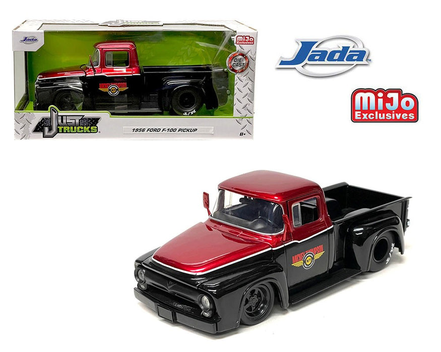 1956 Ford F-100 Pro Stock Mickey Thompson - Black With Red Two Tone - MiJo Exclusives - Just Trucks - Jada 1/24 - 34306