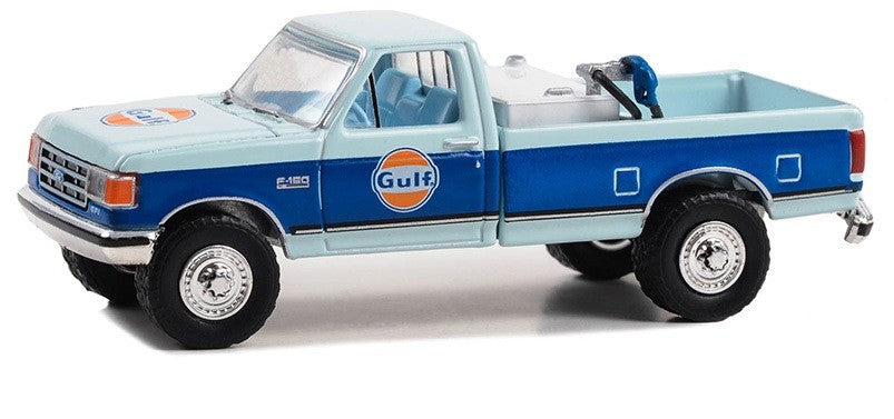 1990 Ford F-150 with Fuel Transfer Tank - Gulf Oil Special Edition Series 2 - 1/64 Greenlight - 41145 E