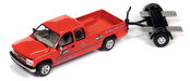 2002 Chevrolet Silverado Extended Cab Pickup Truck with Tow - Truck&Trailers - Johnny Lightning  1:64 - JLSP350 B