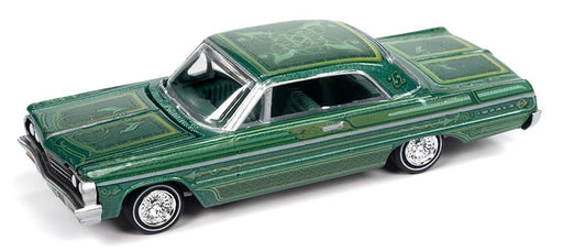 1964 Chevrolet Impala Lowrider in Metallic Green - Racing Champions - 1/64 - RC016 D Passion Diecast