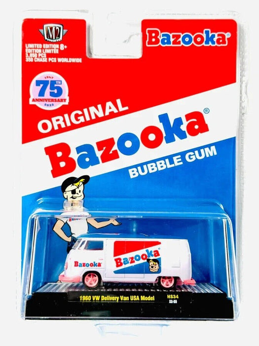 CHASE CAR 1960 Volkswagen Delivery Van Bazooka Bubble Gum 75Th Anniversary - M2 Machine - Hobby Exclusive - 1:64 - 31500-HS34GR