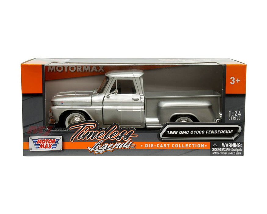 1966 GMC C1000 Fenderside - Silver - Timeless Legends - Motormax 1-24 - 79379 SIL
