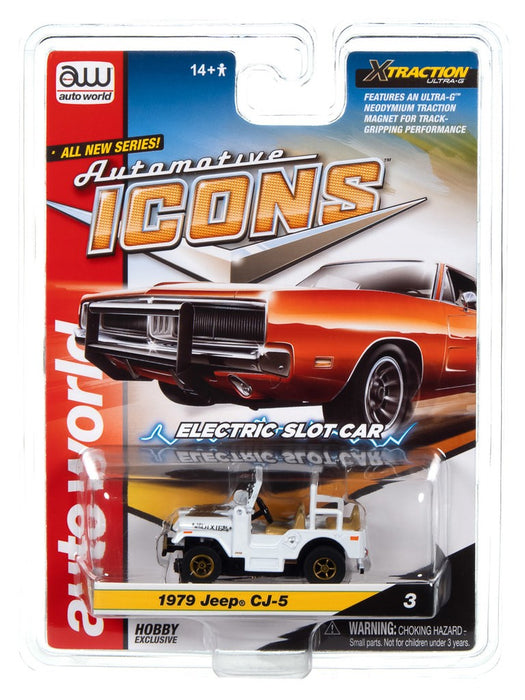  Jeep CJ-5  Golden Eagle White  Automotive Icons  -X-TRACTION R2 - Hobby Exclusive / 1/64  Auto World - SC401C