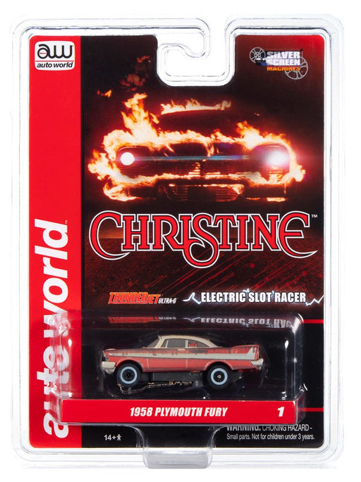 1958 Plymouth Fury – Christine (For Sale/Dirty)  Thunder jet - Silver Screen Machines / 1/64  Auto World - SC358 A