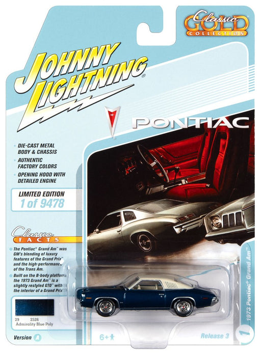 1973 Pontiac Grand Am - Admiralty Blue Poly - Johnny Lightning 1:64 - JLSP163 A - JLCG026 A