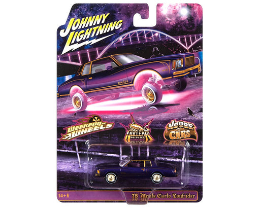 Weekend Of Wheels 2023 Exclusive 1978 Chevrolet Monte Carlo Lowrider - Purple - Johnny Lightning 1/64 - JLCP7435