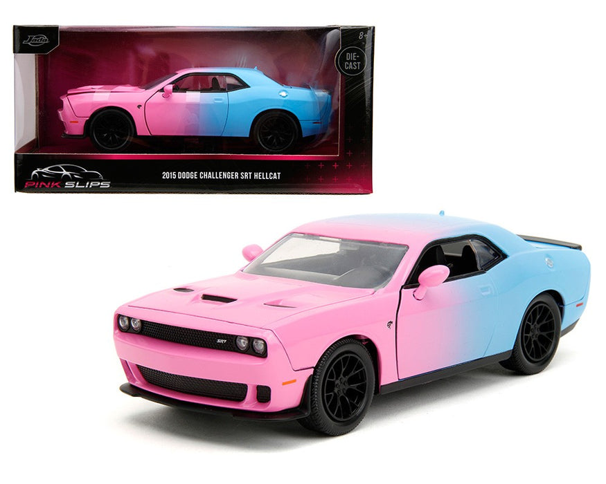2015 Dodge Challenger SRT Hellcat - Pink/Light Blue - Pink Slips - Jada - 1/24 - 34658 - Passion Diecast 