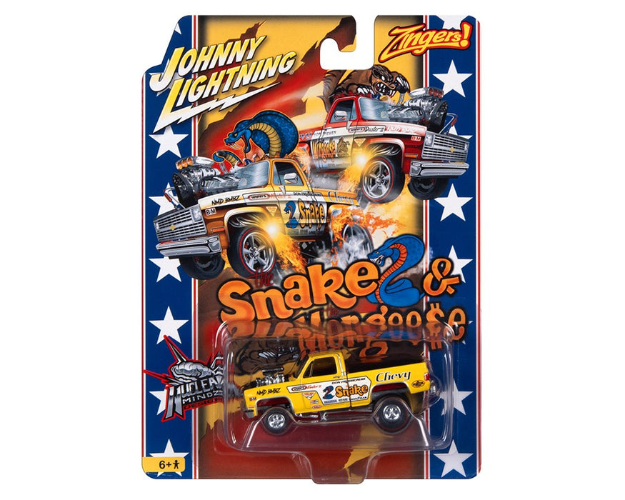 Weekend Of Wheels 2023 Exclusive 1981 Chevrolet Silverado Zinger Snake Mongoose - Johnny Lightning 1/64 - JLCP7448