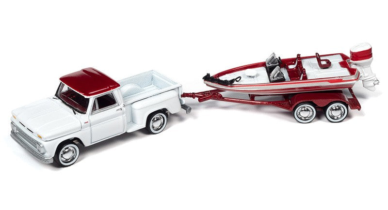 1965 Chevrolet Stepside Pickup with Bass Boat - Hulls and Haulers - Johnny Lightning  1:64 - JLBT019 A