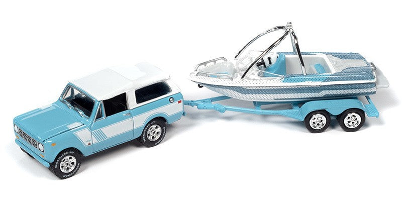 1979 International Scout II with Malibu Boat and Trailer - Truck&Trailers - Johnny Lightning  1:64 - JLBT019 C