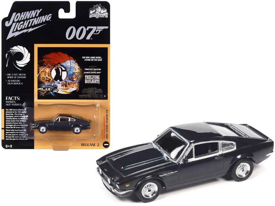 James Bond 1987 Aston Martin Vantage - The Living Daylights - in Cumberland Gray - Johnny Lightning 1/64 - JLSP327