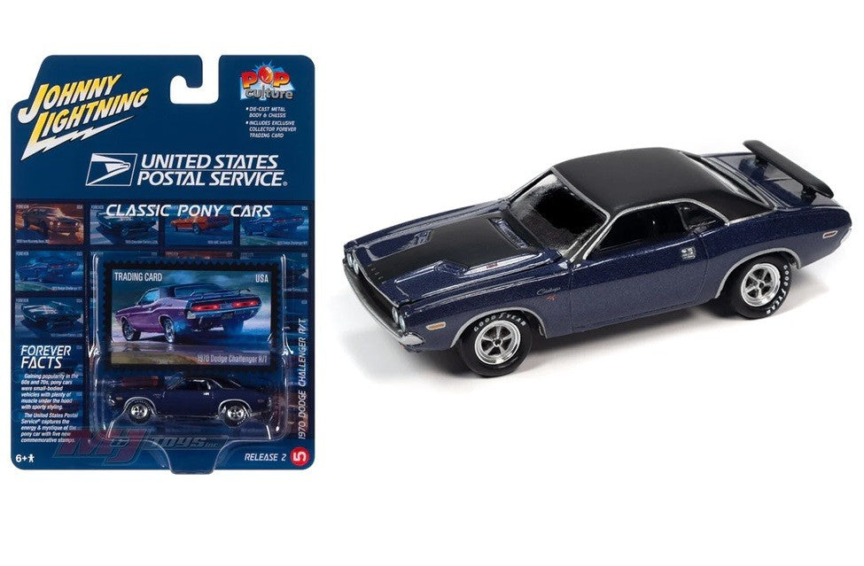 1970 Dodge Challenger R/T in Purple with Black Roof - Johnny Lightning 1/64 - JLSP331 Passion Diecast