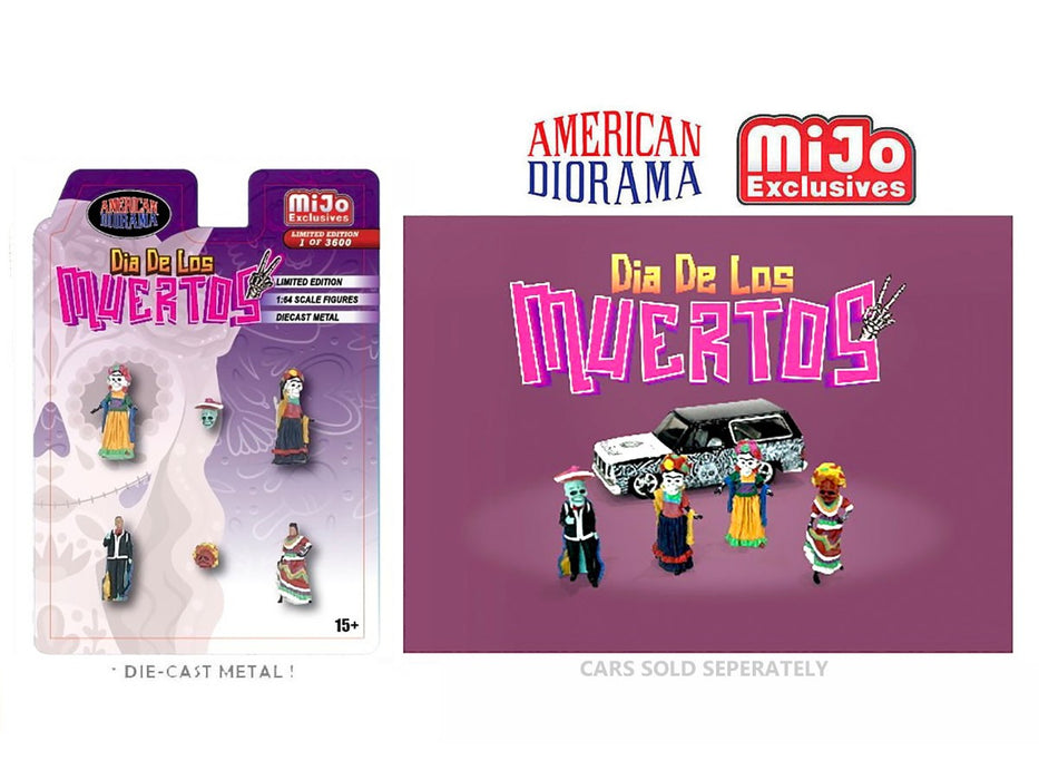 Figures Dias De Los Muertos Set - 4 pieces Diecast - American Diorama - 1/64 - AD-76527MJ Passion Diecast