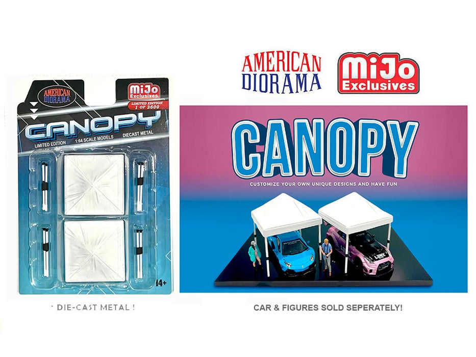 2 Pack Canopy Set White Set - 2 pieces Diecast - American Diorama - 1/64 - AD-76523MJ Passion Diecast
