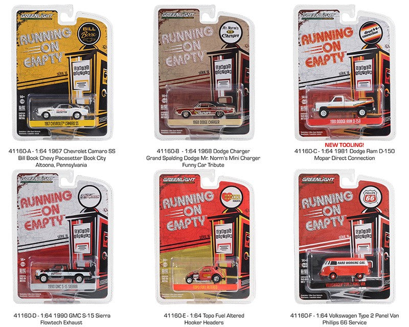 Running on Empty Series 16 - Assortment - 1/64 Greenlight - 41160 Passion Diecast