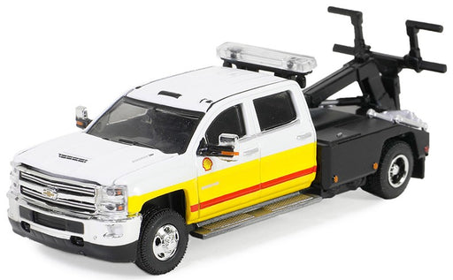 Shell Oil - 2017 Chevrolet Silverado HD 3500 Dually Wrecker - Dually Drivers Series 14 - 1/64 Greenlight - 46140 C