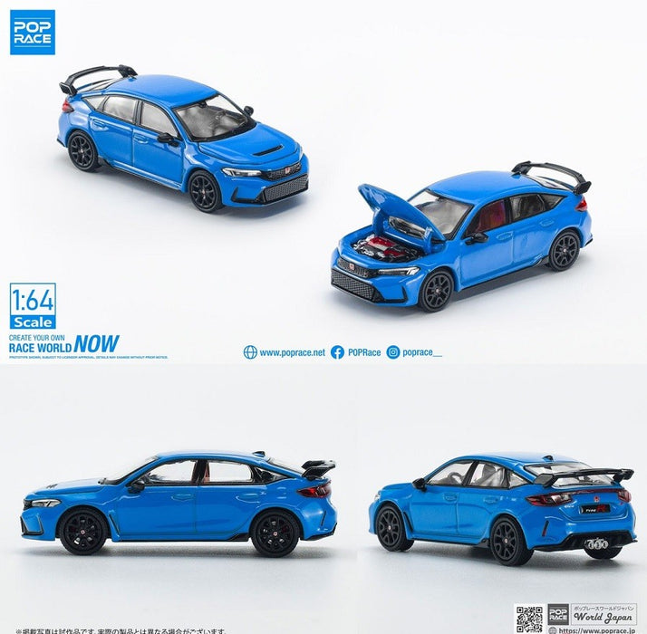 HONDA CIVIC FL5 BOOST BLUE PEARL - Pop Race 1:64 - PR640067 -  Passion Diecast 