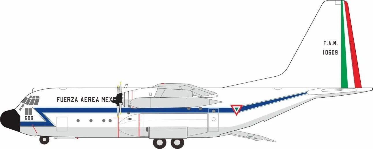 (Preorder) Lockheed C-130A Hercules  Fuerza Aerea Mexicana Mexico Air Force / 10609 /  EL Aviador Models - 1:200 - EAV609